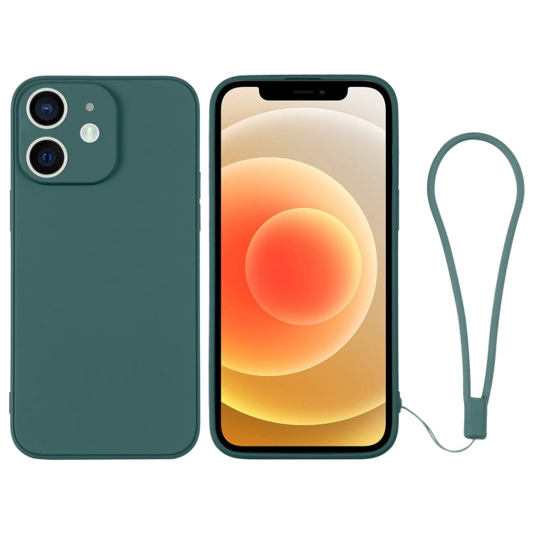 For iPhone 12 Silicone Phone Case with Wrist Strap