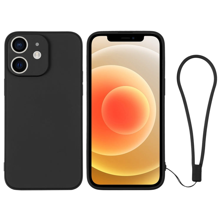 For iPhone 12 Silicone Phone Case with Wrist Strap