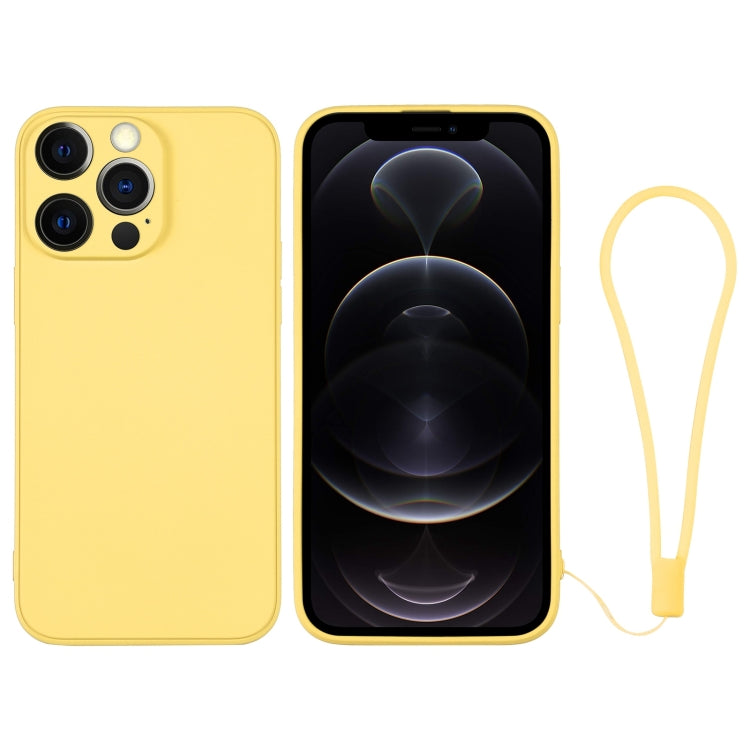 For iPhone 12 Pro Silicone Phone Case with Wrist Strap