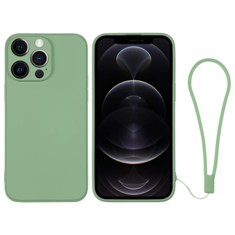 For iPhone 12 Pro Silicone Phone Case with Wrist Strap