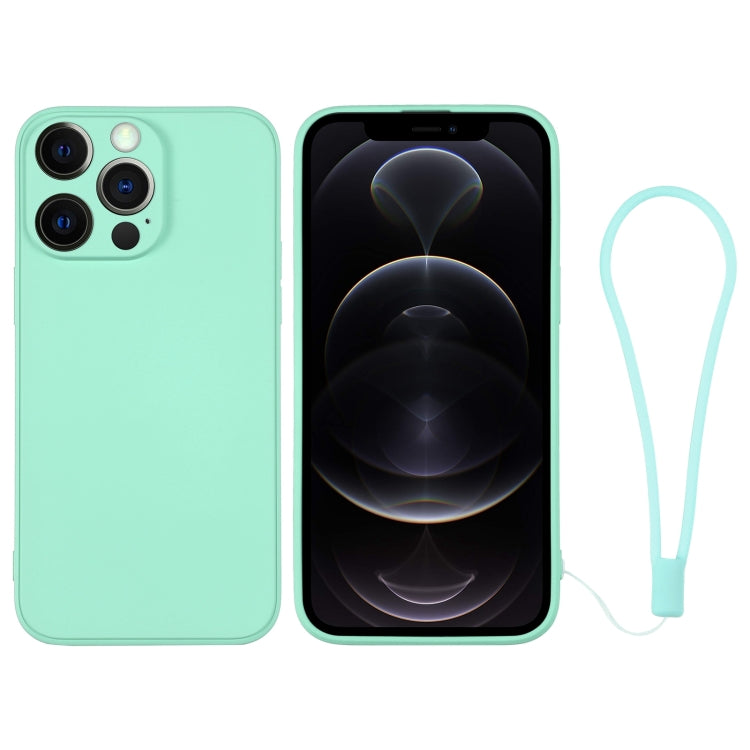 For iPhone 12 Pro Silicone Phone Case with Wrist Strap