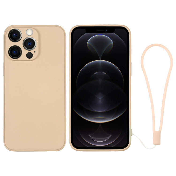 For iPhone 12 Pro Silicone Phone Case with Wrist Strap