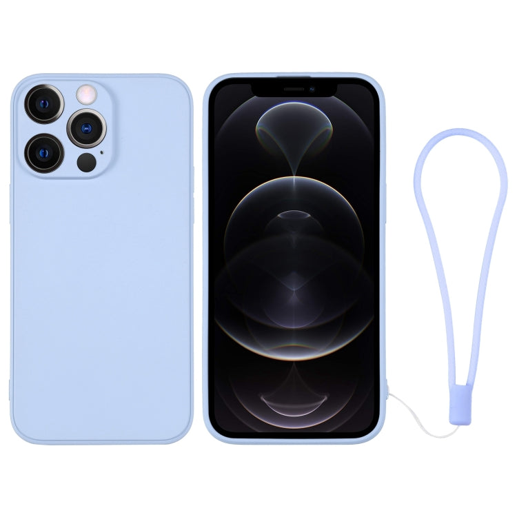 For iPhone 12 Pro Silicone Phone Case with Wrist Strap