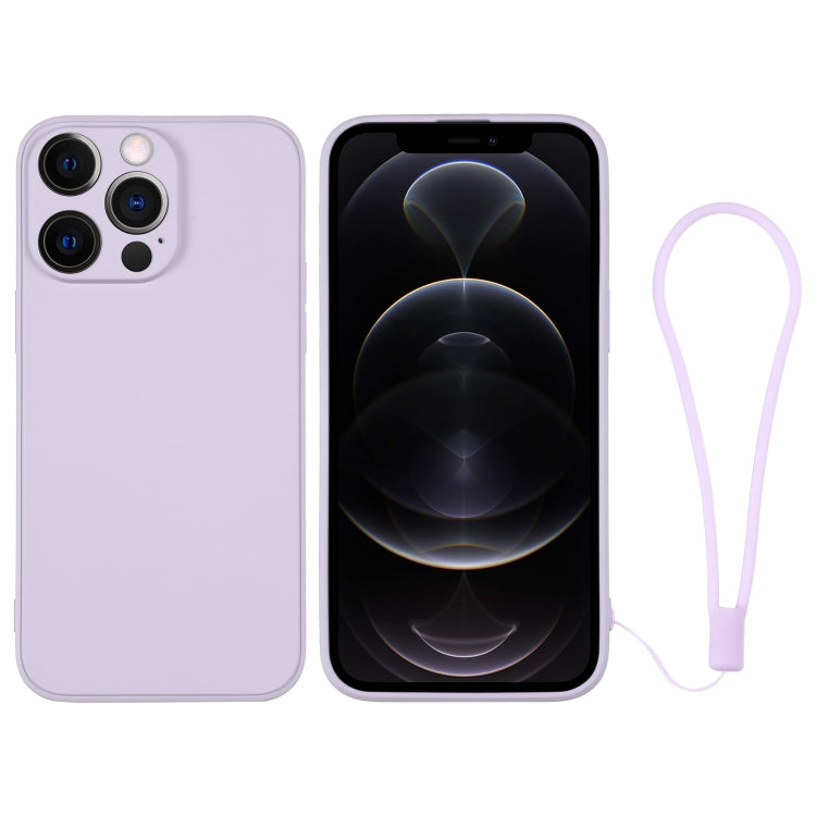 For iPhone 12 Pro Silicone Phone Case with Wrist Strap