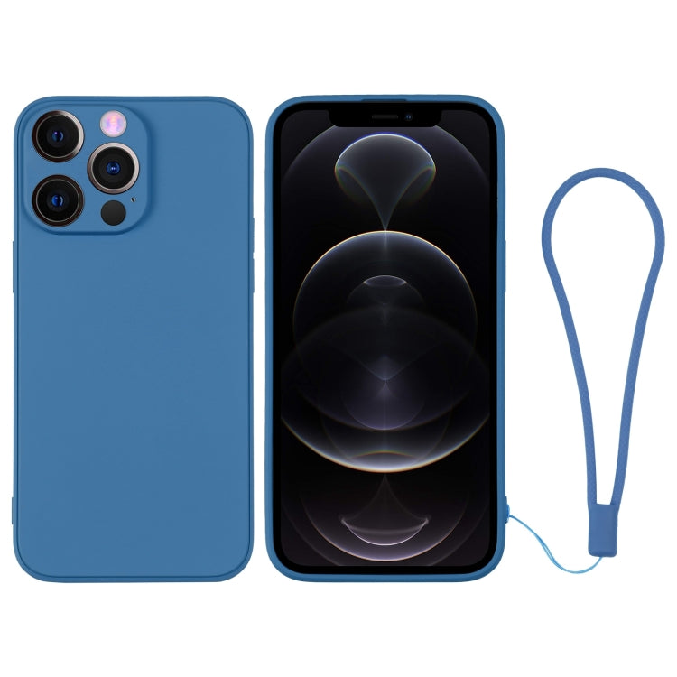 For iPhone 12 Pro Silicone Phone Case with Wrist Strap