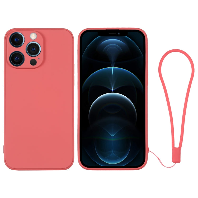 For iPhone 12 Pro Max Silicone Phone Case with Wrist Strap