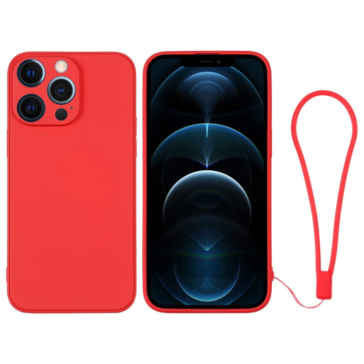 For iPhone 12 Pro Max Silicone Phone Case with Wrist Strap