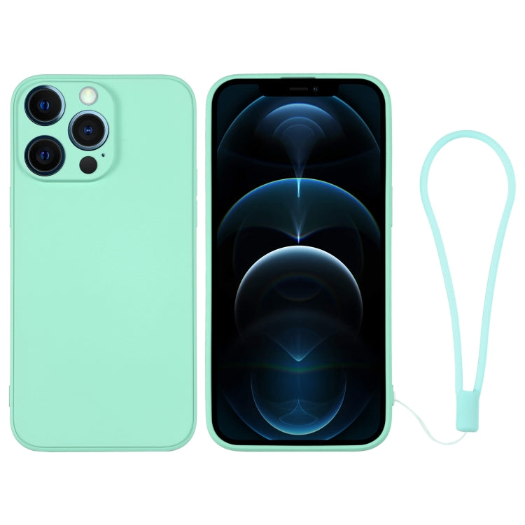 For iPhone 12 Pro Max Silicone Phone Case with Wrist Strap