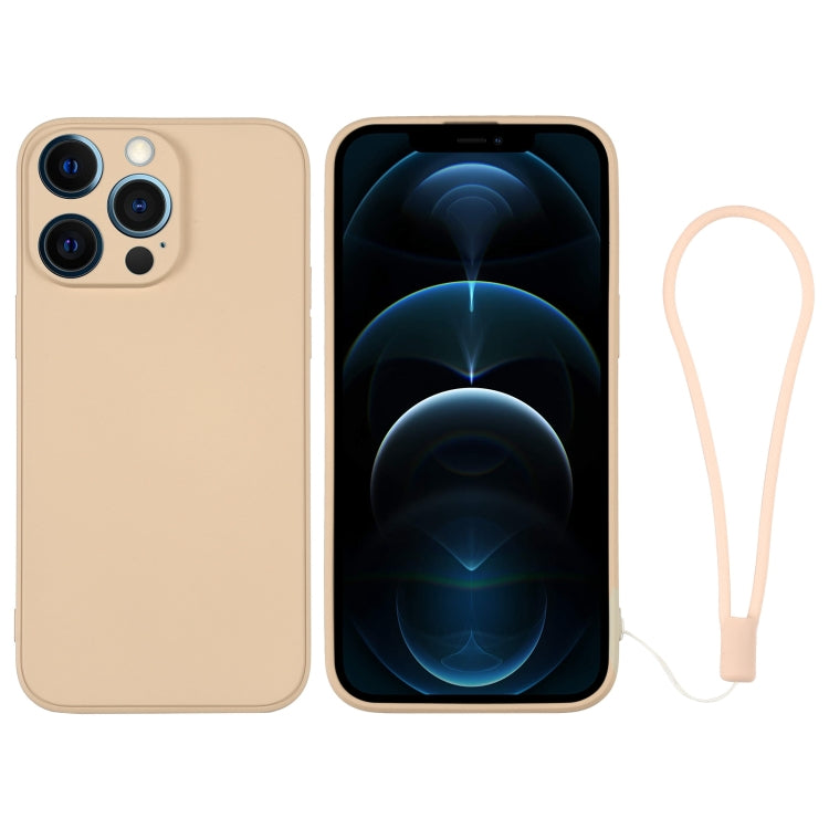 For iPhone 12 Pro Max Silicone Phone Case with Wrist Strap