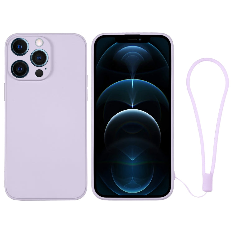 For iPhone 12 Pro Max Silicone Phone Case with Wrist Strap