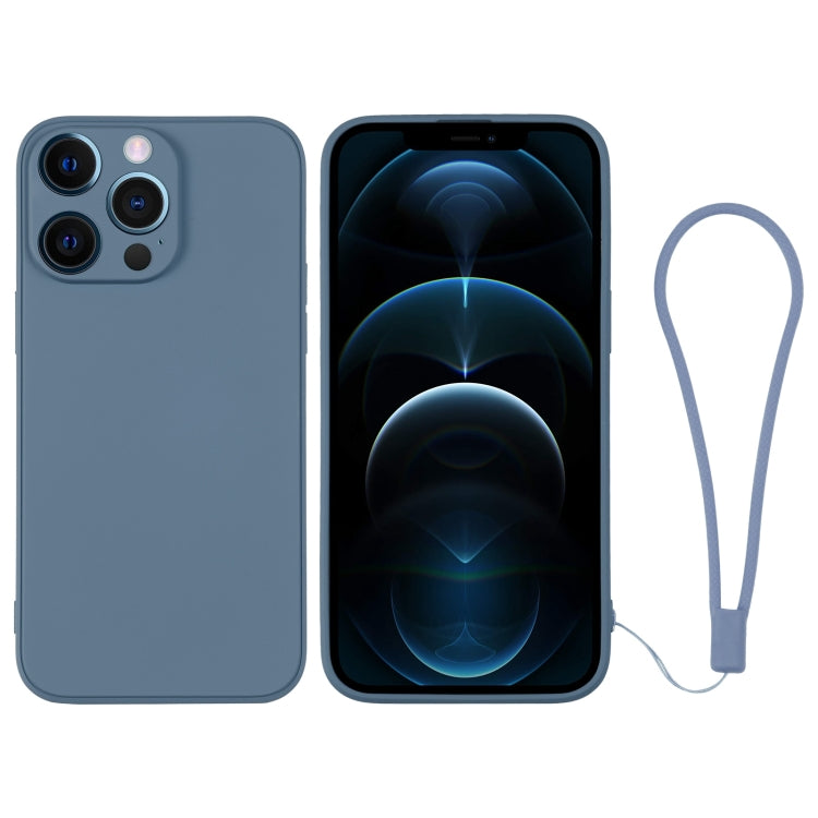 For iPhone 12 Pro Max Silicone Phone Case with Wrist Strap