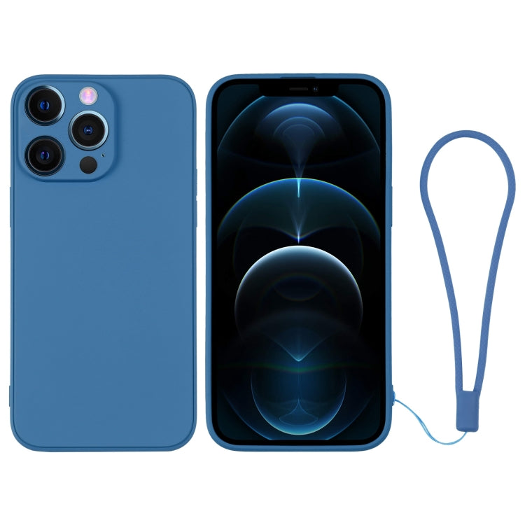 For iPhone 12 Pro Max Silicone Phone Case with Wrist Strap