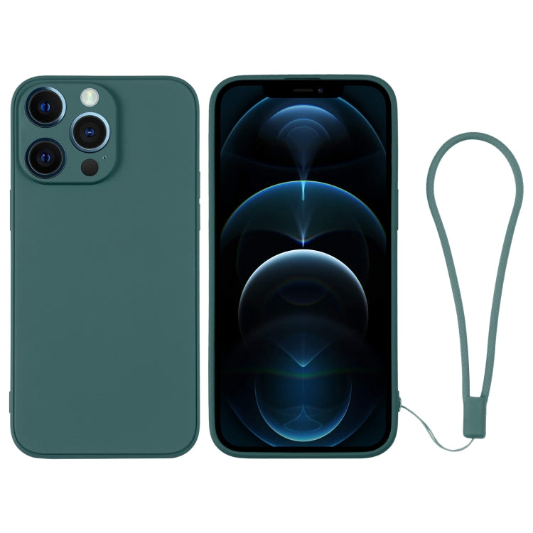 For iPhone 12 Pro Max Silicone Phone Case with Wrist Strap