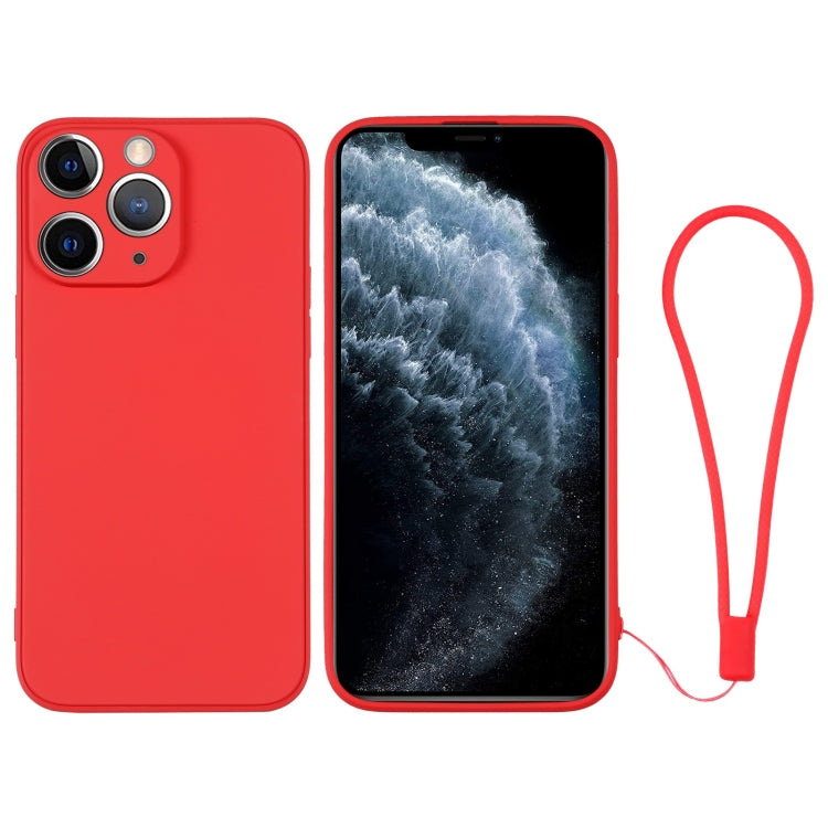 For iPhone 11 Pro Silicone Phone Case with Wrist Strap