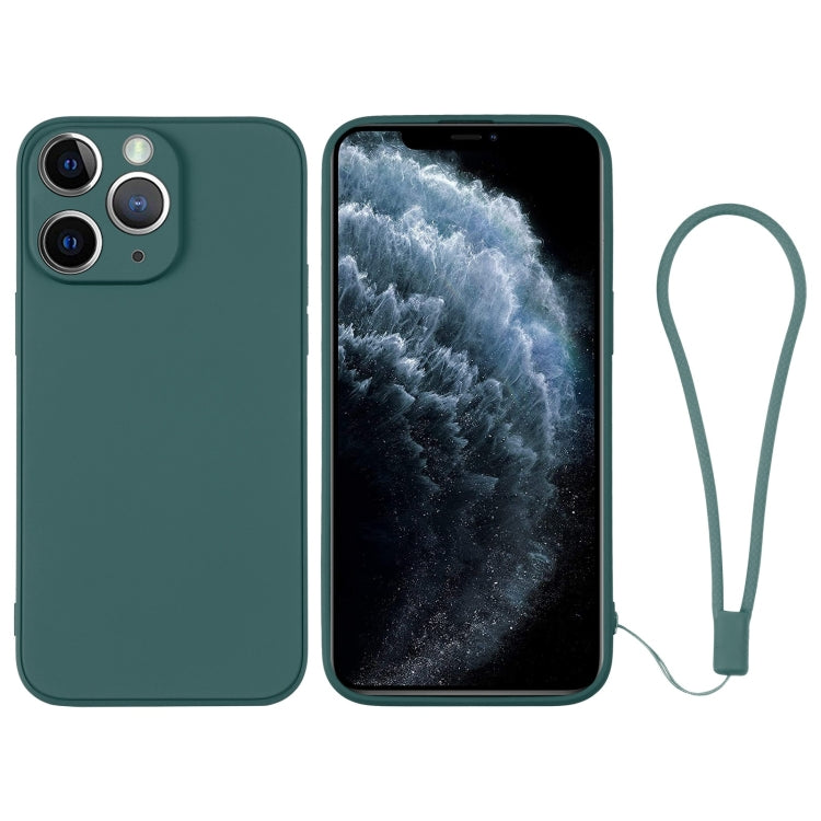 For iPhone 11 Pro Silicone Phone Case with Wrist Strap
