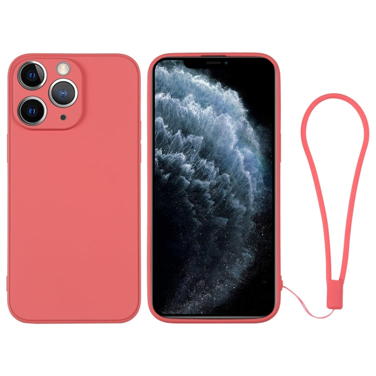 For iPhone 11 Pro Max Silicone Phone Case with Wrist Strap