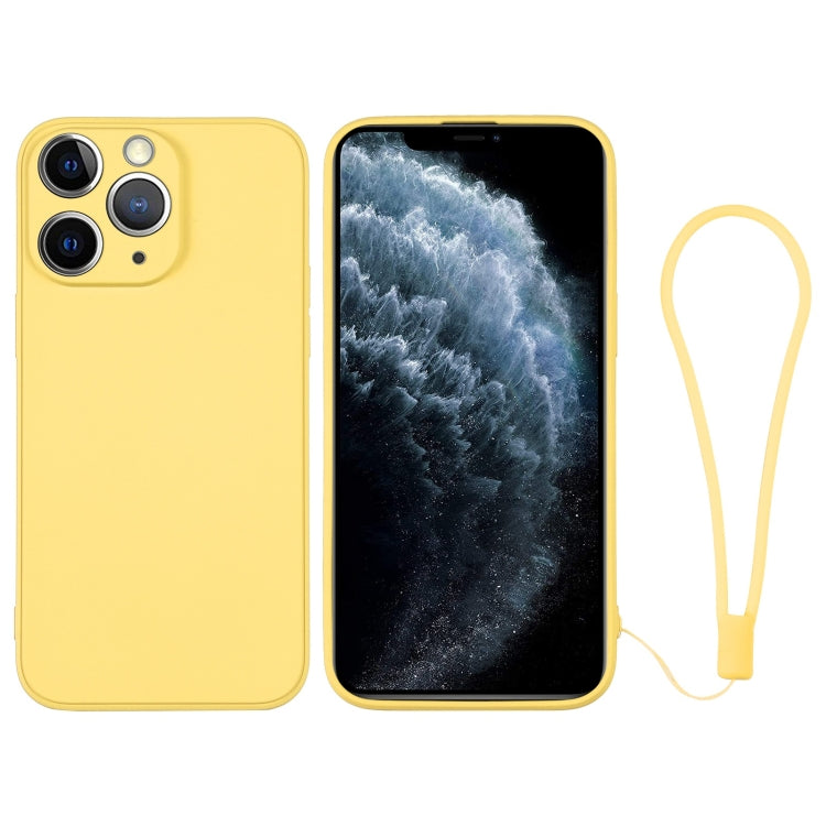 For iPhone 11 Pro Max Silicone Phone Case with Wrist Strap