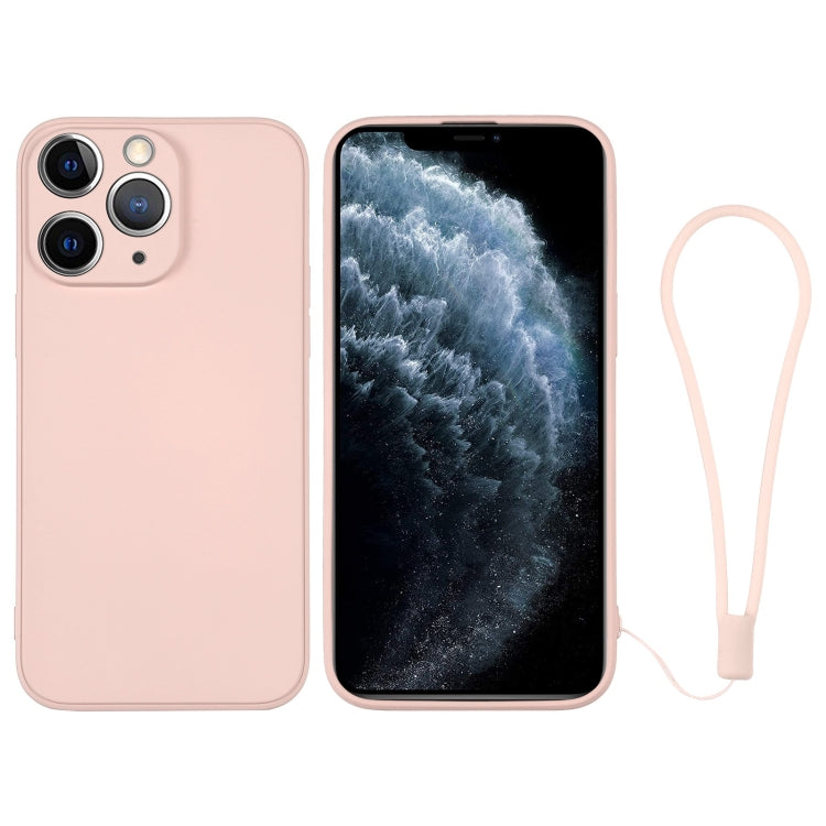 For iPhone 11 Pro Max Silicone Phone Case with Wrist Strap