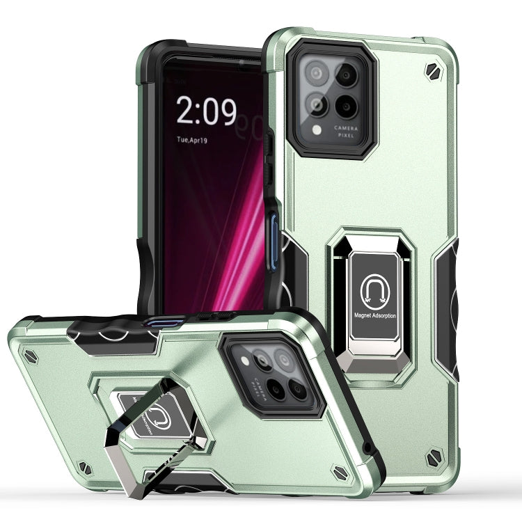 For T-Mobile REVVL 6 Pro 5G Ring Holder Non-slip Shockproof Armor Phone Case