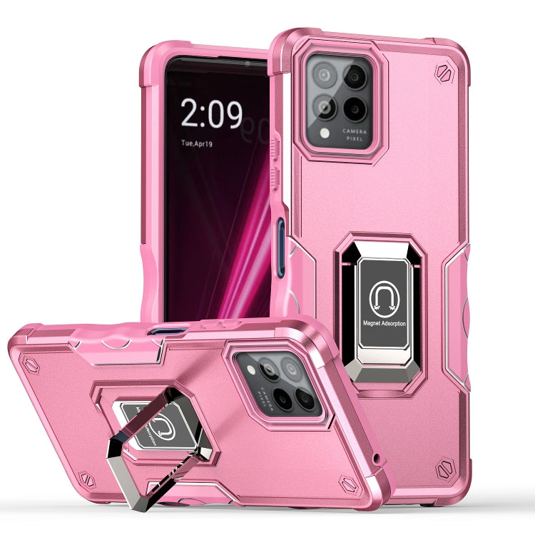 For T-Mobile REVVL 6 Pro 5G Ring Holder Non-slip Shockproof Armor Phone Case
