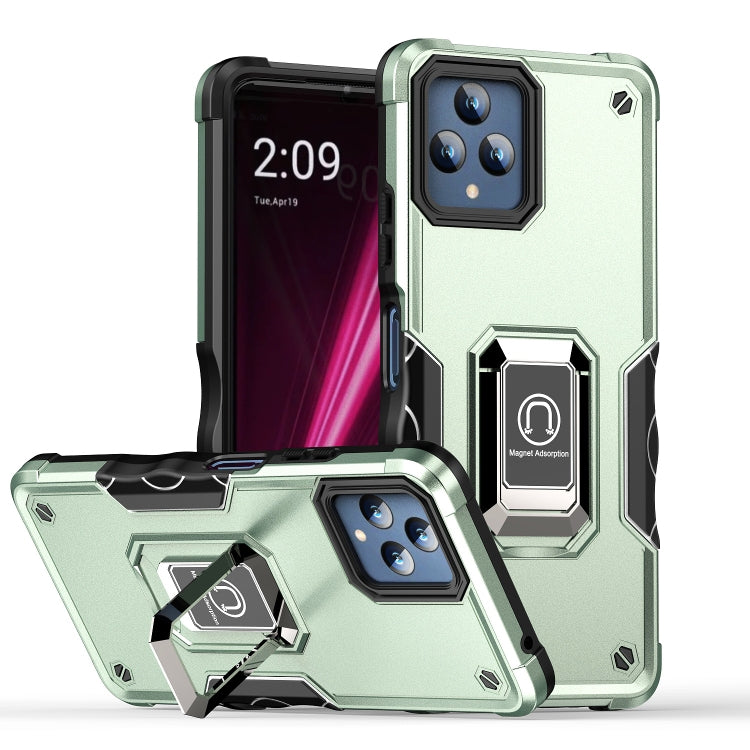 For T-Mobile REVVL 6 5G Ring Holder Non-slip Shockproof Armor Phone Case