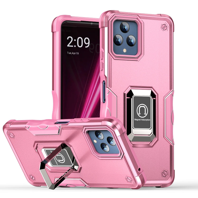 For T-Mobile REVVL 6 5G Ring Holder Non-slip Shockproof Armor Phone Case