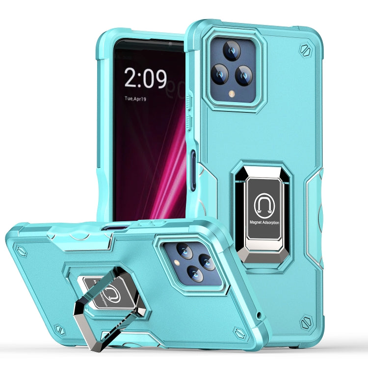 For T-Mobile REVVL 6 5G Ring Holder Non-slip Shockproof Armor Phone Case