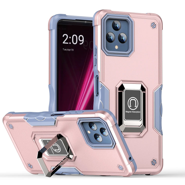 For T-Mobile REVVL 6 5G Ring Holder Non-slip Shockproof Armor Phone Case