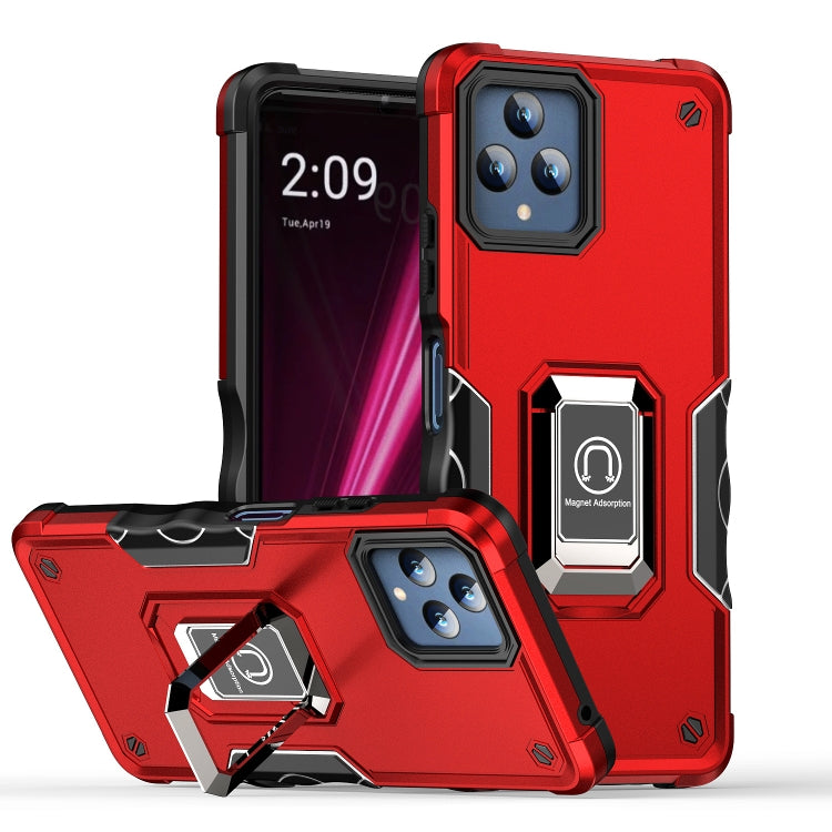 For T-Mobile REVVL 6 5G Ring Holder Non-slip Shockproof Armor Phone Case