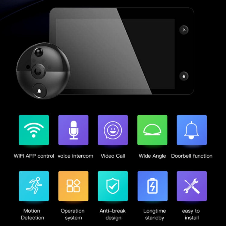 S32 4.3 inch WIFI Doorbell Viewer Support Tuya APP & Motion Detection & Remote Voice