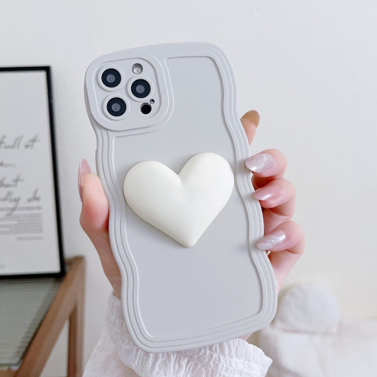 For iPhone 13 Pro Wave Edge Heart Silicone Phone Case with Wristband