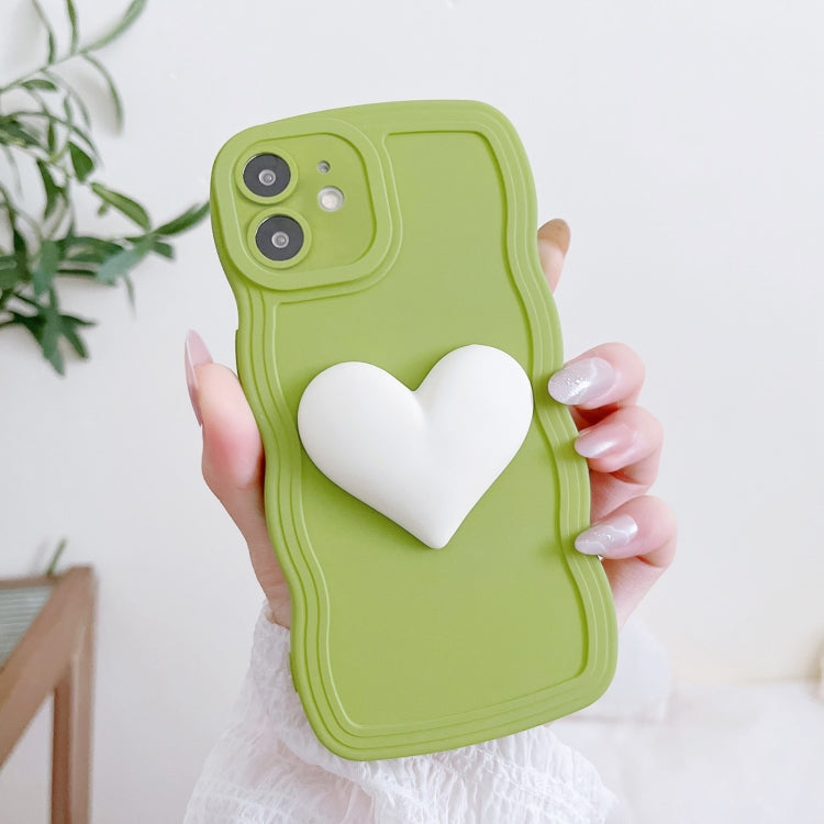 For iPhone 12 mini Wave Edge Heart Silicone Phone Case with Wristband