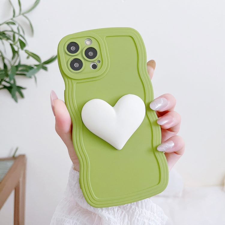 For iPhone 12 Pro Wave Edge Heart Silicone Phone Case with Wristband