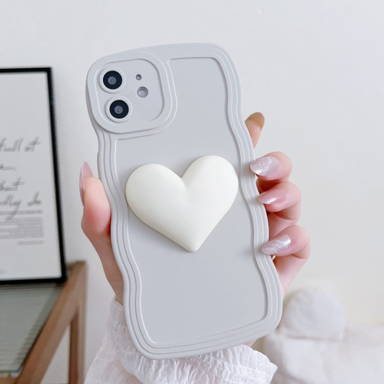 For iPhone 11 Wave Edge Heart Silicone Phone Case with Wristband