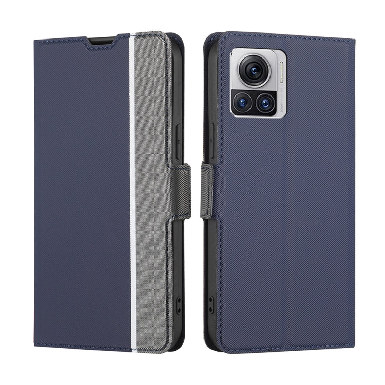 For Motorola Edge X30 Pro 5G / Edge 30 Ultra Twill Texture Side Buckle Leather Phone Case