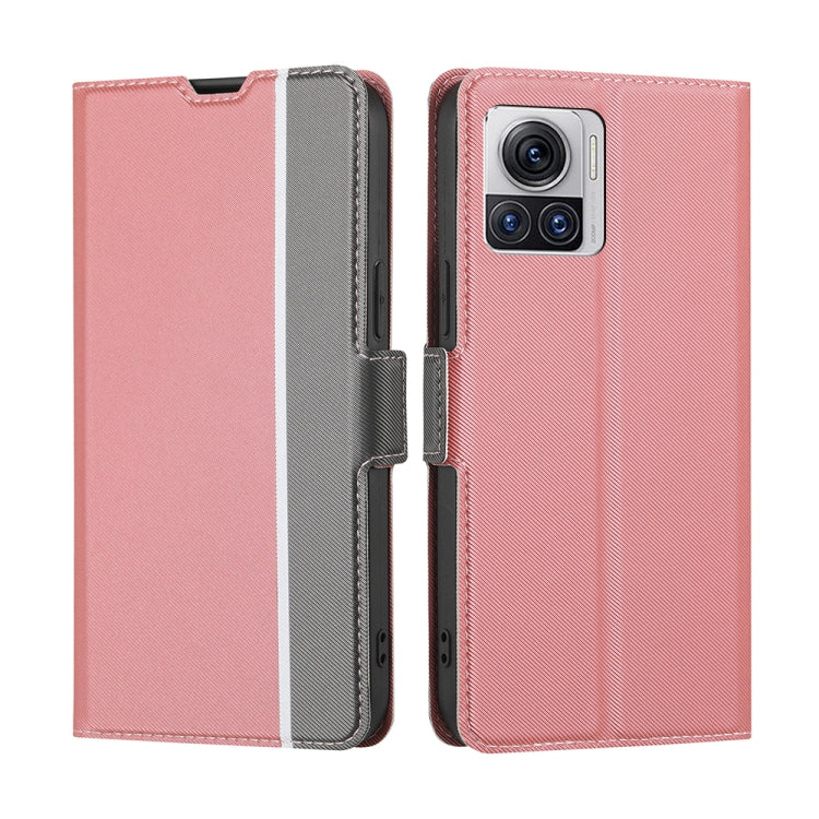 For Motorola Edge X30 Pro 5G / Edge 30 Ultra Twill Texture Side Buckle Leather Phone Case