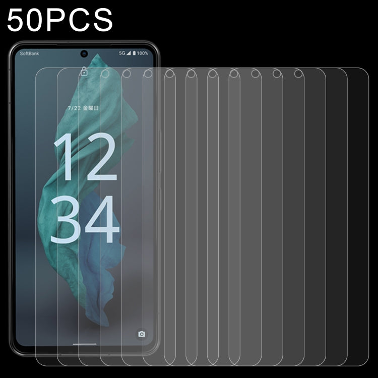 For Sharp Aquos Sense 7 50pcs 0.26mm 9H 2.5D Tempered Glass Film