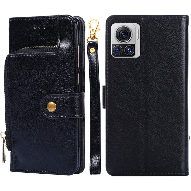 For Motorola Edge X30 Pro 5G / Edge 30 Ultra Zipper Bag Flip Leather Phone Case