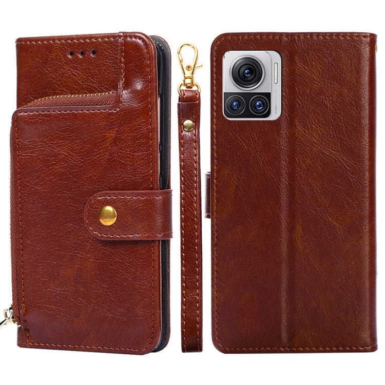 For Motorola Edge X30 Pro 5G / Edge 30 Ultra Zipper Bag Flip Leather Phone Case