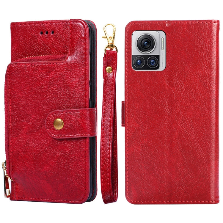 For Motorola Edge X30 Pro 5G / Edge 30 Ultra Zipper Bag Flip Leather Phone Case