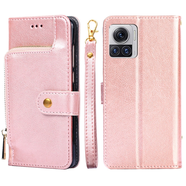For Motorola Edge X30 Pro 5G / Edge 30 Ultra Zipper Bag Flip Leather Phone Case