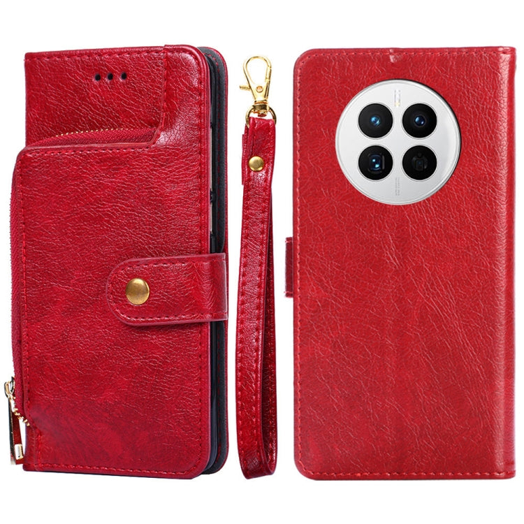For Huawei Mate 50 Zipper Bag Flip Leather Phone Case