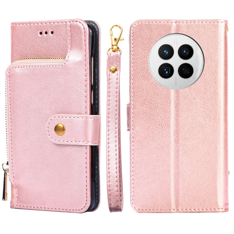 For Huawei Mate 50 Zipper Bag Flip Leather Phone Case