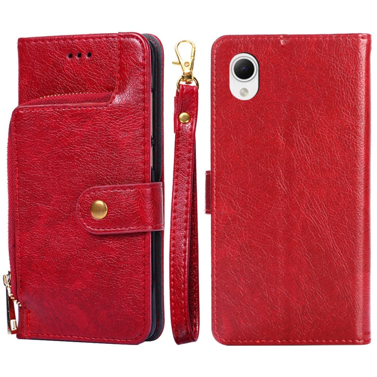 For Samsung Galaxy A23e / A22e Zipper Bag Flip Leather Phone Case