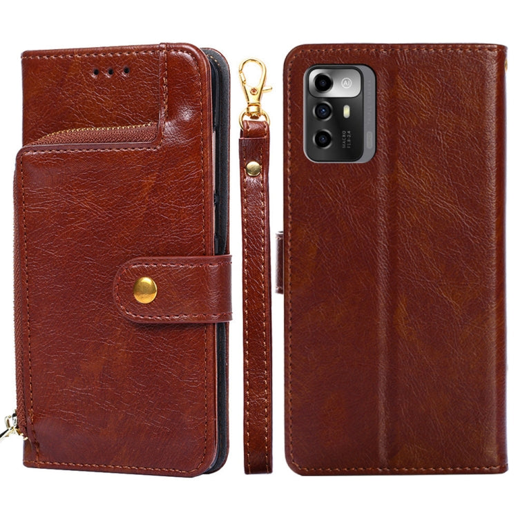 For ZTE Blade A72 5G Zipper Bag Flip Leather Phone Case