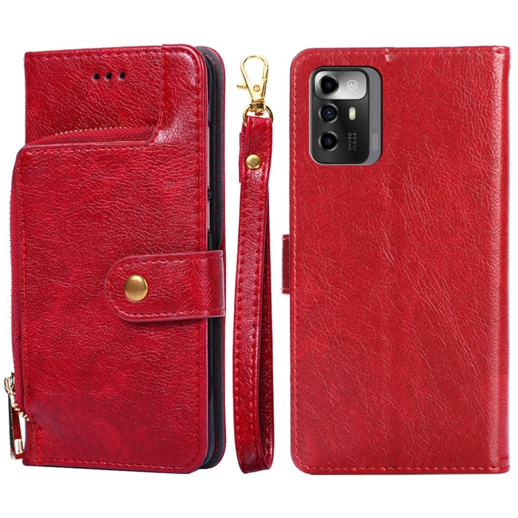 For ZTE Blade A72 5G Zipper Bag Flip Leather Phone Case