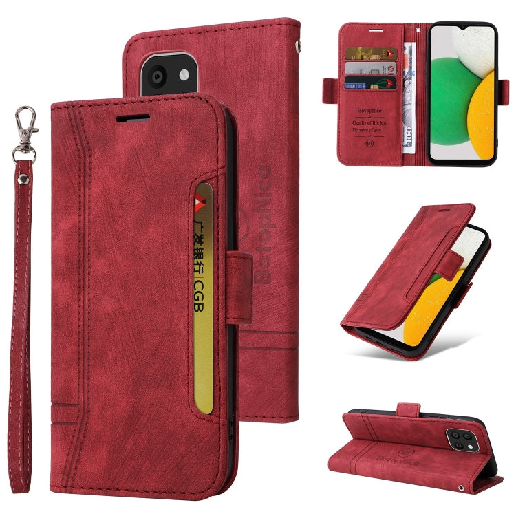For Samsung Galaxy A03 164mm BETOPNICE Dual-side Buckle Leather Phone Case