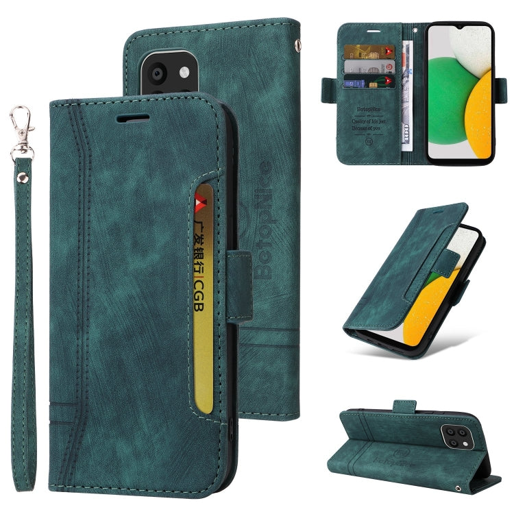 For Samsung Galaxy A03 164mm BETOPNICE Dual-side Buckle Leather Phone Case