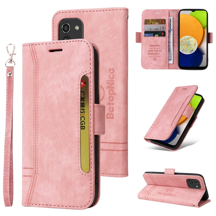 For Samsung Galaxy A03 166mm BETOPNICE Dual-side Buckle Leather Phone Case
