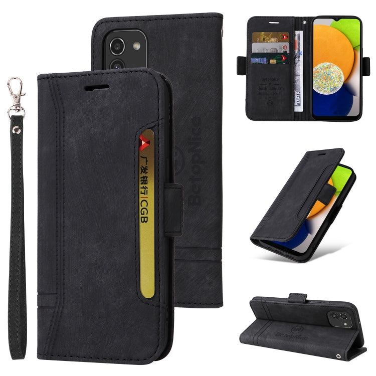 For Samsung Galaxy A03 166mm BETOPNICE Dual-side Buckle Leather Phone Case